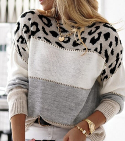 Elsa™ | - Sweater med leopardmønster